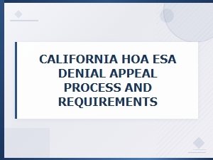 Appealing an Hoa Esa Denial in California