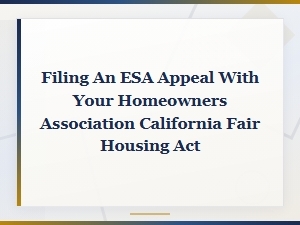 Esa Appeal Template for Hoa Disputes in California
