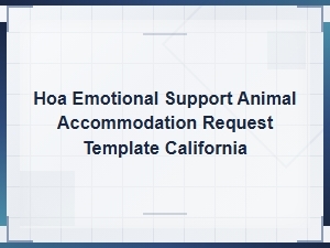 California Hoa Emotional Support Animal Request Template