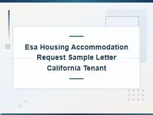 Esa Housing Accommodation Letter for California Tenants