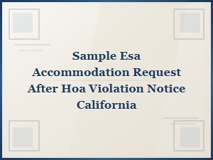 Esa Accommodation Request After an Hoa Violation Notice