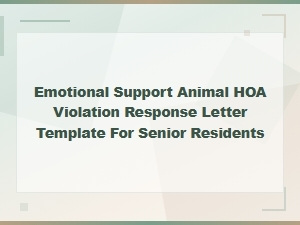 Esa Hoa Violation Response Letter for Seniors