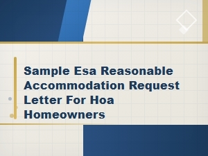 Esa Accommodation Letter for Hoa Pet Restrictions