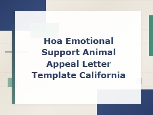 California Hoa Esa Appeal Letter Template