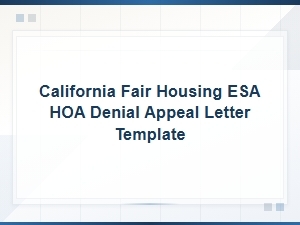 California Esa Hoa Denial Appeal Letter Template