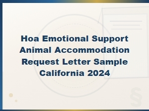 California Esa Hoa Accommodation Request Letter Sample 2024